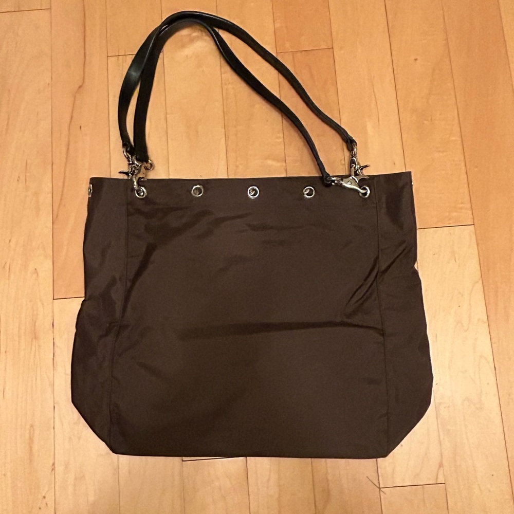 Banana Republic nylon tote with leather handles
